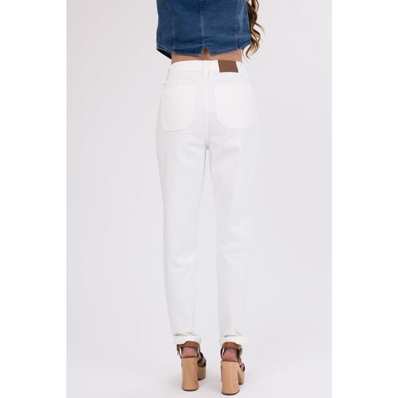 NWT Judy Blue Ivory Drawstring High Waist Jeans Sz 13/31 - Picture 5 of 13